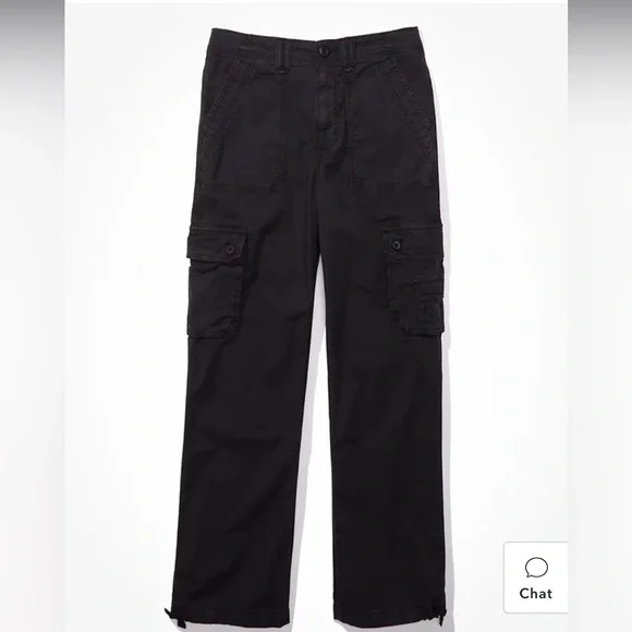 American Eagle Outfitters Black Wide-Leg Cargo Pants - Picture 5 of 9